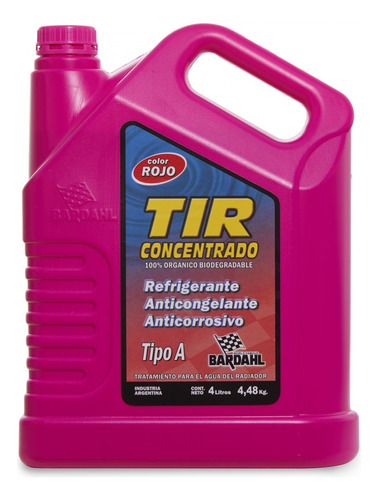 Bardahl Tir Refrigerante Anticongelante Anticorrosivo Rojo 