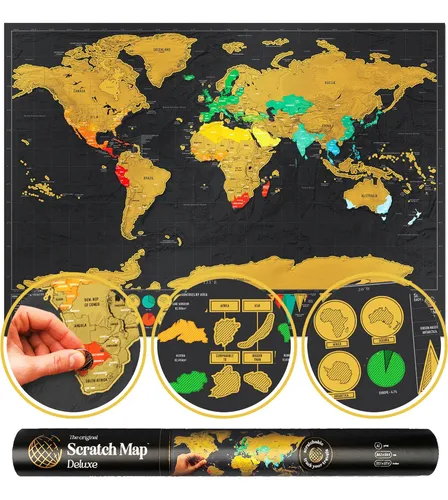 Los Afortunados De Londres | Mapa Del Mundo Para Raspar | De