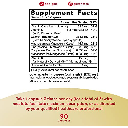 Suplemento Jarrow Formulas Boneup Three Por Dia 90 Cápsulas