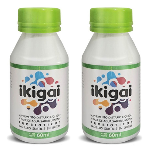 Suplemento Dietario Liquido Probioticos Ikigai Limon 60ml X2