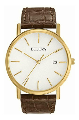 Reloj Bulova Classic Para Hombres 37mm, Pulsera De Piel