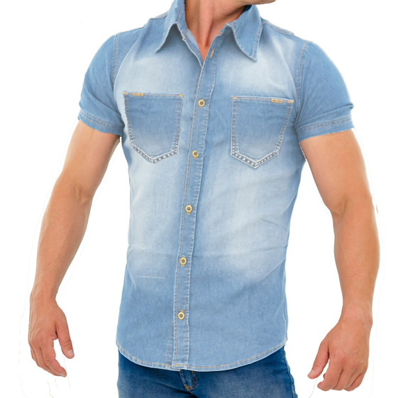 camisa jeans no mercadolivre