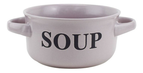 Bowl Soup Com Alça Porcelana Rosa Claro 17x13x7cm - Dynasty