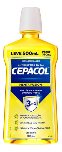 Antisséptico Bucal Cepacol Menta Leve 500ml Pague 350ml
