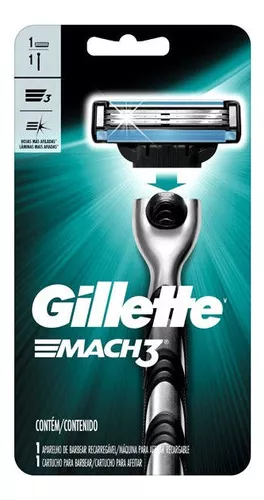 Máquina Prestobarba Para Afeitar Recargable Gillette Mach3