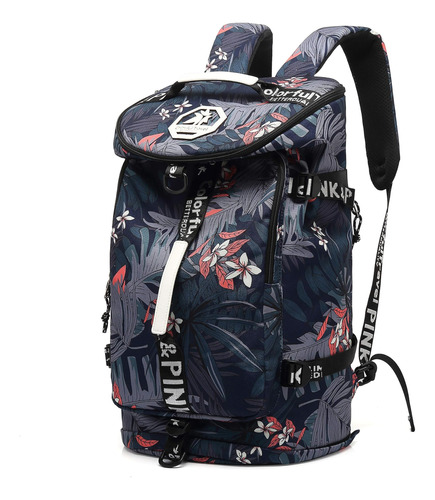 Bolso De Dama Para Senderimso Con Estampado Floral-azul