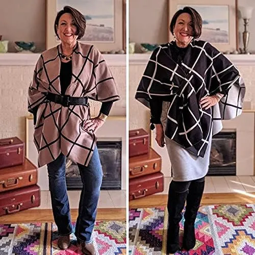 Moss Rose Womens Travel Gift Shawl Wrap Poncho Ruana Cape