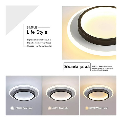 Lámpara De Techo Led Moderna De Tres Colores Cambiantes