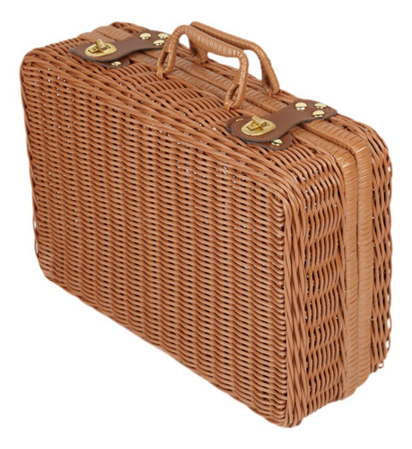 Cesta De Almacenamiento De Ratán De Imitación, Maleta, Sg