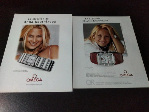 (pf868) 2 Publicidades Omega * Anna Kournikova