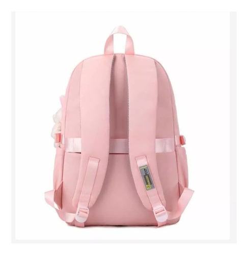 Mochila De Coelhinho Jovenil Escola Cor Xadrez Lavanda Desenho Do Tecido Liso