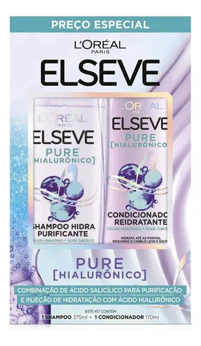 comprar Kit Elseve Pure Hialurônico Shampoo 375ml + Condicionador 170ml