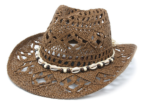 Sombrero Cowboy Mujer Calado Caracoles Playa Verano Pampita