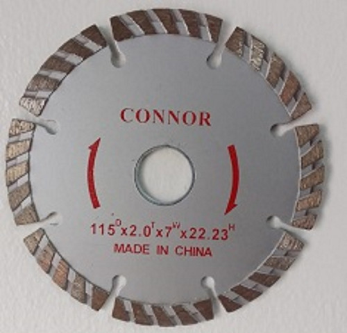 Disco De Corte 2x1 Segmentado Y Turbo 115mm   Connor