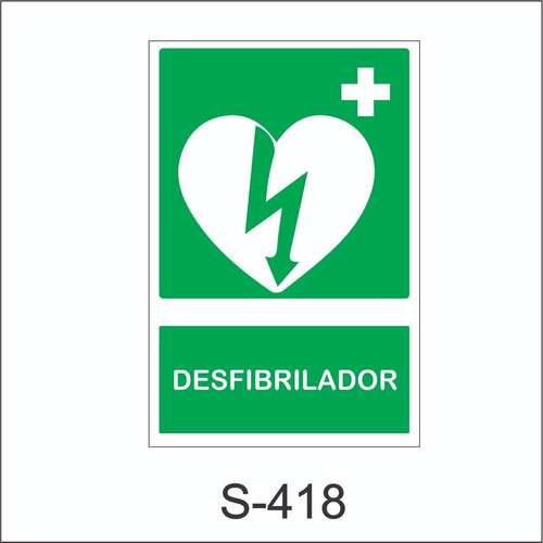 Cartel Señaletica Desfibrilador Salud Comercios 