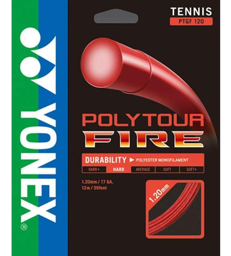 Yonex Fire Poly Tour Fire12m Juego De Cordaje Rojo, Unisex, 