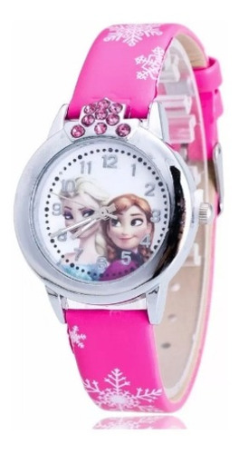 Relógio Infantil Elsa/anna Frozen Pulseira Rosa Promoção!!!