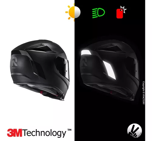 VFLUO - Kit de pegatinas reflectantes - Casco de moto ROOF Desmo™ - Franjas  aprobadas FR - Tecnología 3M™ - Alta visibilidad y resistencia - Discreto