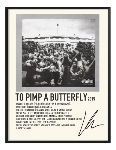 Poster Kendrick Lamar Album Tracklist Pimp A Butterfly 80x40