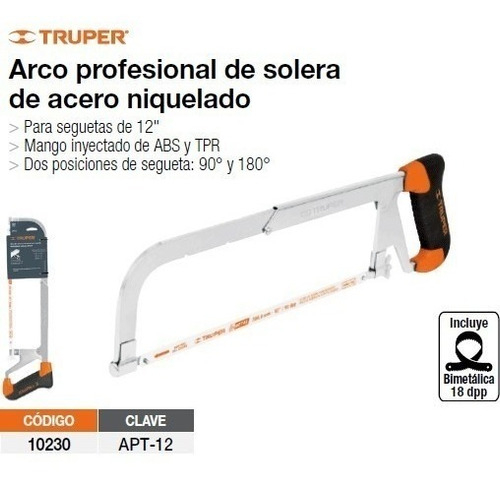 Arco Segueta 12  Solera Prof. 10230 Truper