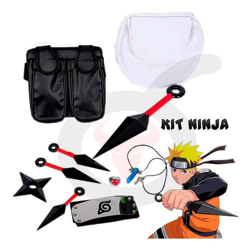Naruto Set Kunai Bandana Kit Completo X10 Piezas