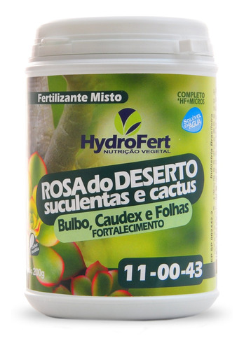 Fertilizante Rosa Do Deserto Bulbo 11-00-43 Hydrofert 200g