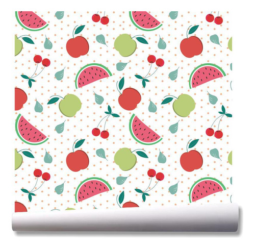 Papel De Parede Melancia Cozinha Frutas Kit 02 Rolos A206