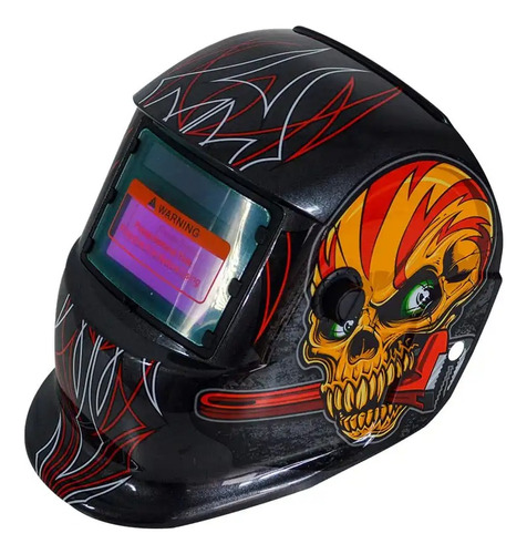 Careta Automática Para Soldar 90 X 40 Mm Diseño Calavera