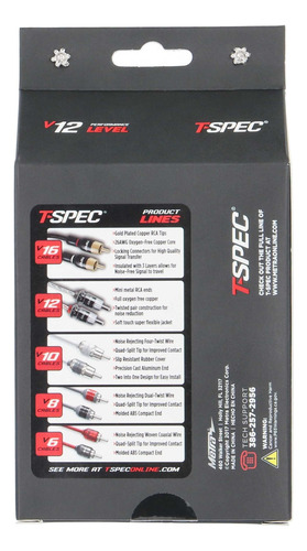 Cable Audio Rca A Rca T-spec V12r3 91cm 2 Canales Ofc Cobre