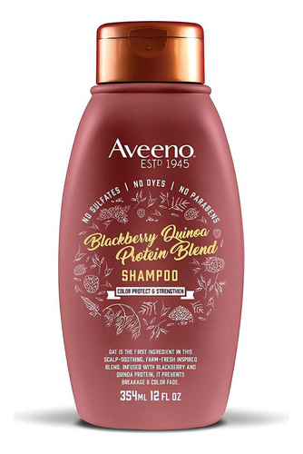  Shampoo Fortalecedor Aveeno, Con Proteínas De Quinoa