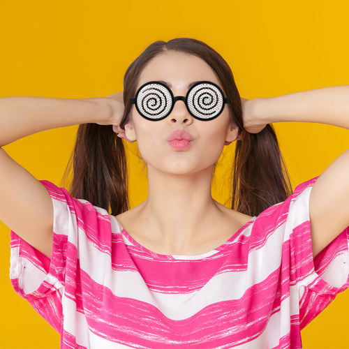 Glasses Round Frame Funny Dizzy Props 4 Pcs