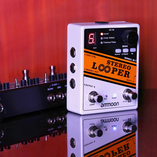 Ammoon Stereo Looper Loop Record Pedal Efecto De Guitarra 10