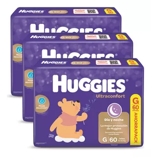 Pañales Huggies Ultraconfort Ahorropack Pack X 3 Unidades