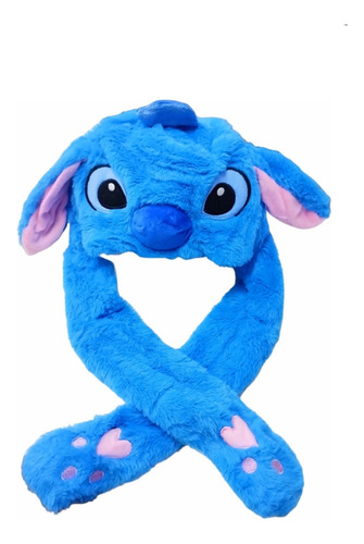 Gorro Infantil Con Luz Y Orejas Movibles Personajes Abrigado Celeste Stitch Único
