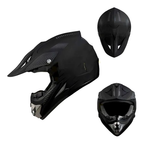 Casco para Motociclista Iron Racing Cross Mediano Negro