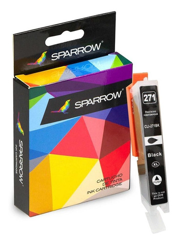 Cartucho Sparrow Negro Compatible Canon Pixma Mg-5722 Febo