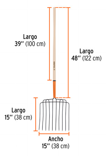 Bieldo Para Estiercol 10 Dientes Mango Largo 122cm Truper