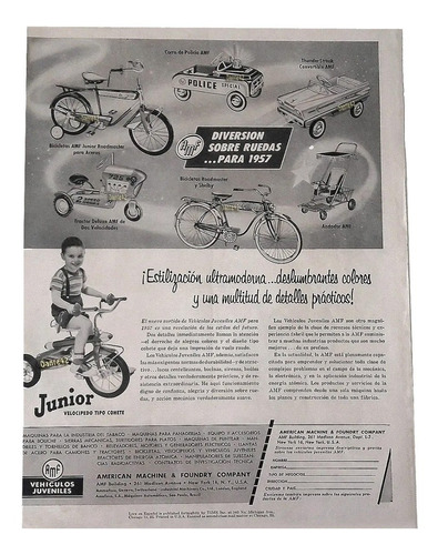 Dante42 Publicidad Antigua Retro Triciclos Amf 1957