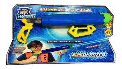 Pistola De Agua Doble Caño Twin Blaster + 14 Mt Max Water 