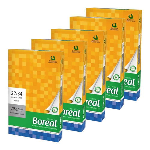 Resma Boreal Legal 22x34 70 Grs. Blanco - X 10 Unidades