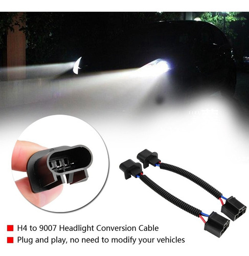 . Adaptador De Conversión H4 Hembra A H13 Macho De 2