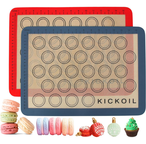 Juego De 2 Tapetes De Silicona Hornear Macarons, Media ...