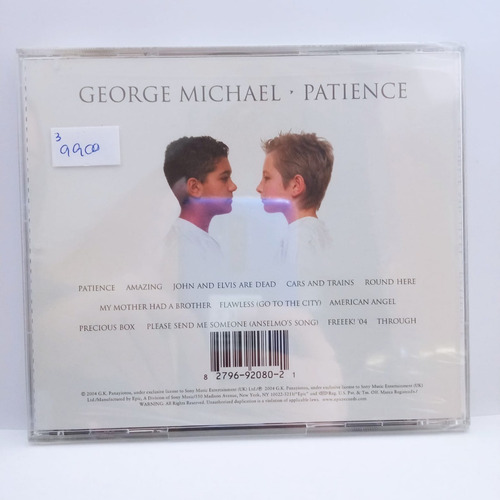 Imagen 2 de 5 de George Michael Patience Cd Nuevo Us Musicovinyl
