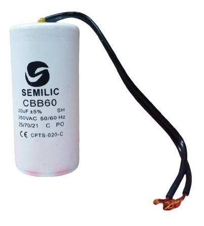 Capacitador Condensador 20uf 250v 35mmx70mm Cable Semilic