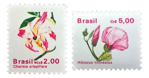 Brasil Flores, Serie Yv 1945-6 Ordinaria 1989 Mint L12565