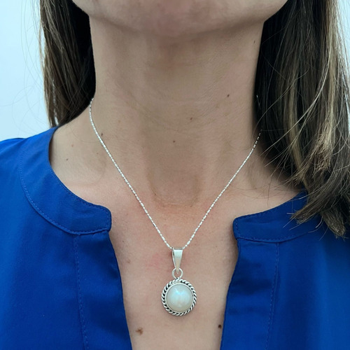 Imagen 7 de 10 de Dije De Perla Natural Cultivada Con Plata 925 Y Oxido Agálea