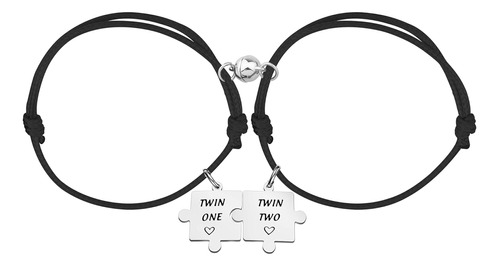 Ensianth 2pcs Pulsera Gemela Twin One Twin Two Pulsera Trenz