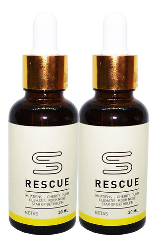 Flores Bach Natural 2 X Rescue No Mas Panico Ansiedad  30ml 