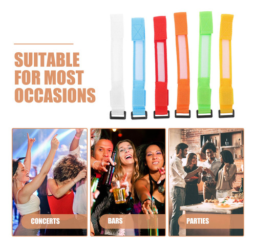 6pcs Concerts Led Bracelets Nylon Adjustable Bracelets Glowi
