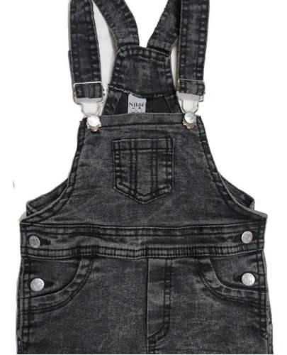 Imagen 5 de 8 de Jardinero Jean Bebe Denim Elastizado Unisex, Nildé.baby
